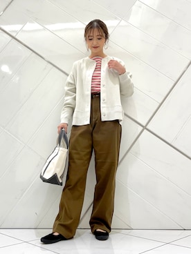 「ペインターパンツ」｜「アイテム（その他シューズ）」を使った、イノウエ ユミさん（レディース・158cm）の秋コーディネート