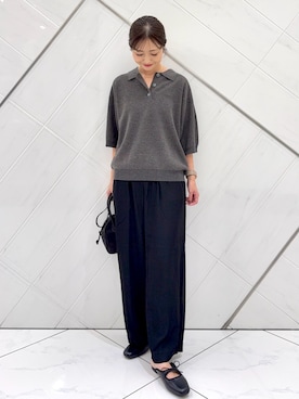 「URBAN RESEARCH DOORS（アーバンリサーチドアーズ）の『UVカット/接触冷感/吸水速乾』ドライタッチリラックスパンツ（その他パンツ）」を使った、井上　裕美さん（レディース・158cm）の夏コーディネート
