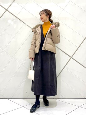 「アーバンリサーチ」｜「アイテム（ダウンジャケット/コート）」を使った、イノウエ ユミさん（レディース・158cm）の冬コーディネート