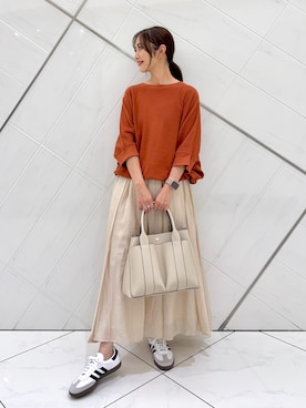 「RODE SKO（ロデスコ）のアイテム」を使った、井上　裕美さん（レディース・158cm）の夏コーディネート