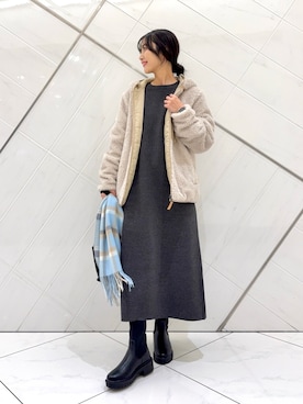 「アイテム（ワンピース/ドレス）」を使った、井上　裕美さん（レディース・158cm）の秋コーディネート