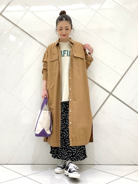 「CONVERSE（コンバース）のアイテム（その他）」を使った、イノウエ ユミさん（レディース・158cm）の冬コーディネート