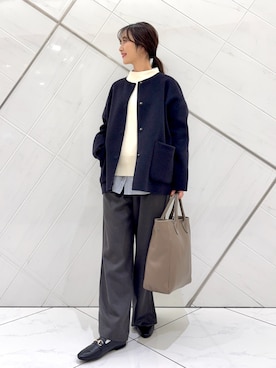 「おでかけコーデ」｜「アイテム（その他アウター）」を使った、井上　裕美さん（レディース・158cm）の冬コーディネート