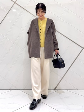 「アイテム（ボストンバッグ）」を使った、井上　裕美さん（レディース・158cm）の秋コーディネート