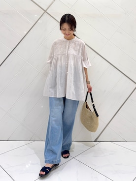 「RODE SKO（ロデスコ）のアイテム」を使った、井上　裕美さん（レディース・158cm）の夏コーディネート