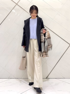 「アイテム（ファッション雑貨）」を使った、井上　裕美さん（レディース・158cm）の秋コーディネート