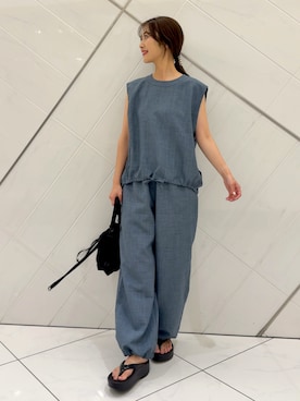「EKAL（エカル）のアイテム」を使った、井上　裕美さん（レディース・158cm）の夏コーディネート