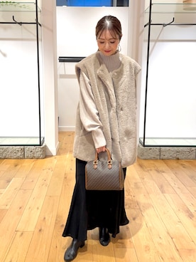 井上　裕美さん（レディース・158cm）の冬コーディネート