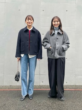 「寒い」｜「アイテム（サロペット/オーバーオール）」を使った、井上　裕美さん（レディース・158cm）の秋コーディネート