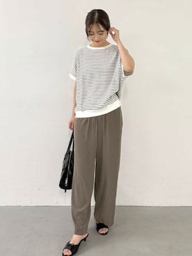 「骨格ウェーブ型」｜イノウエ ユミさん（レディース・158cm）の夏コーディネート