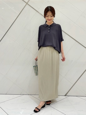 「RODE SKO（ロデスコ）のアイテム」を使った、井上　裕美さん（レディース・158cm）の夏コーディネート