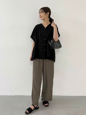 「骨格ウェーブ型」｜イノウエ ユミさん（レディース・158cm）の夏コーディネート