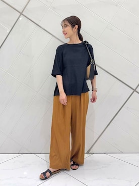 「MARCO BIANCHINI（マルコビアンチーニ）のアイテム」を使った、イノウエ ユミさん（レディース・158cm）の夏コーディネート