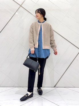 「アイテム（シャツ/ブラウス）」を使った、井上　裕美さん（レディース・158cm）の秋コーディネート