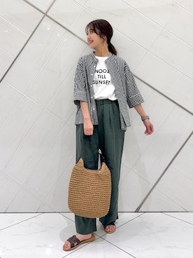 「FORK&SPOON（フォークアンドスプーン）のアイテム（トップス）」を使った、井上　裕美さん（レディース・158cm）の春コーディネート