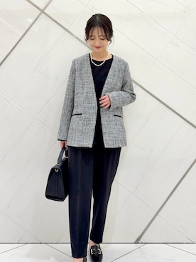 「アイテム（セットアップ）」を使った、井上　裕美さん（レディース・158cm）の冬コーディネート