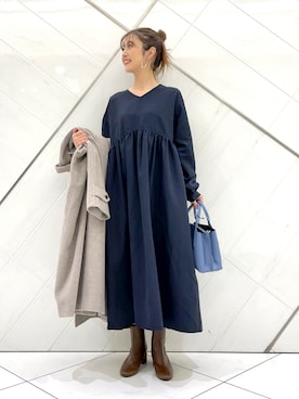 井上　裕美さん（レディース・158cm）の冬コーディネート