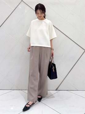 「RODE SKO（ロデスコ）のアイテム（バッグ）」を使った、井上　裕美さん（レディース・158cm）の春コーディネート