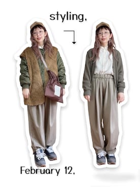 「cepo（セポ）のアイテム（ブルゾン）」を使った、kinokonokoさん（レディース・152cm）の冬コーディネート