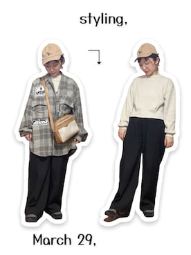 「アイテム（マスク、オレンジ系）」を使った、kinokonokoさん（レディース・152cm）の春コーディネート