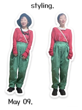 「152cm」｜「アイテム（帽子）」を使った、kinokonokoさん（レディース・152cm）の春コーディネート