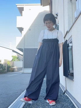 「KBF（ケイビーエフ）のアイテム（サロペット/オーバーオール）」を使った、kinokonokoさん（レディース・152cm）の夏コーディネート