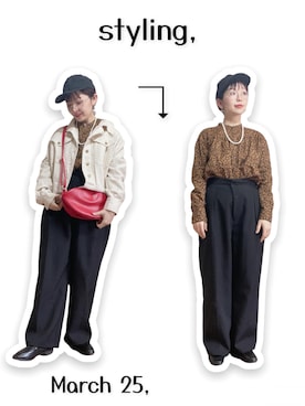 「select MOCA（セレクトモカ）の柔らかく履きやすいフェイクレザーゴールドビット付きローファー（ローファー）」を使った、kinokonokoさん（レディース・152cm）の春コーディネート