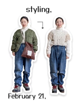 「cepo（セポ）のアイテム（ブルゾン）」を使った、kinokonokoさん（レディース・152cm）の冬コーディネート