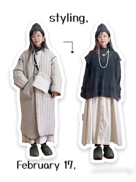 「select MOCA（セレクトモカ）のアイテム（ノーカラーコート）」を使った、kinokonokoさん（レディース・152cm）の冬コーディネート