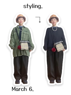 「カオリノモリ」｜「アイテム（ジャケット/アウター）」を使った、kinokonokoさん（レディース・152cm）の春コーディネート