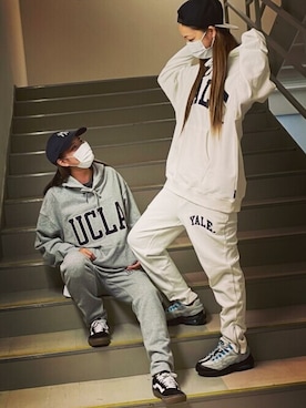 「アイテム（パーカー、ホワイト系）」を使った、murasaki_officialさん（レディース・160cm）の秋コーディネート