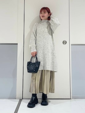 「SENSE OF PLACE by URBAN RESEARCH（センスオブプレイスバイアーバンリサーチ）の『消臭』サイドゴアボリュームソールブーツ（ブーツ）」を使った、ルナさん（レディース・154cm）の冬コーディネート