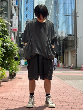 「WHITELAND（ホワイトランド）のアイテム（Tシャツ/カットソー）」を使った、佐々木空翔(ササキヒロト)さん（メンズ・175cm）の夏コーディネート