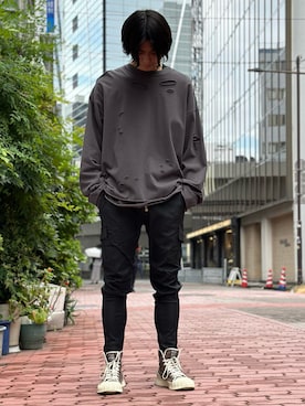 「DANKE SCHON（ダンケシェーン）のアイテム（スウェット）」を使った、佐々木空翔(ササキヒロト)さん（メンズ・175cm）の秋コーディネート