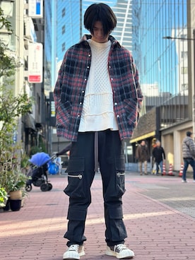 「WHITELAND（ホワイトランド）のアイテム（ニット/セーター）」を使った、佐々木空翔(ササキヒロト)さん（メンズ・175cm）の冬コーディネート