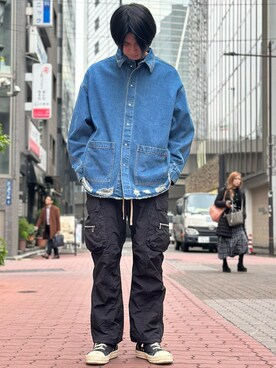 「DANKE SCHON（ダンケシェーン）のアイテム（デニムジャケット）」を使った、佐々木空翔(ササキヒロト)さん（メンズ・175cm）の冬コーディネート