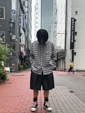 「WHITELAND（ホワイトランド）のアイテム（その他パンツ）」を使った、佐々木空翔(ササキヒロト)さん（メンズ・175cm）の夏コーディネート