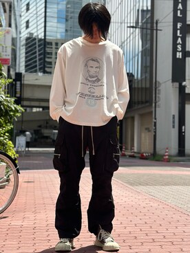 「WHITELAND（ホワイトランド）のアイテム（Tシャツ/カットソー）」を使った、佐々木空翔(ササキヒロト)さん（メンズ・175cm）の夏コーディネート