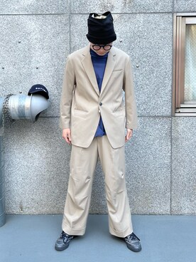 「DANKE SCHON（ダンケシェーン）のアイテム（スラックス）」を使った、佐々木空翔(ササキヒロト)さん（メンズ・175cm）の冬コーディネート