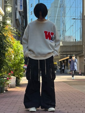 「WHITELAND（ホワイトランド）のアイテム（ニット/セーター）」を使った、佐々木空翔(ササキヒロト)さん（メンズ・175cm）の冬コーディネート