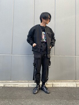 「A4A（エーフォーエー）のアイテム（スウェット）」を使った、佐々木空翔(ササキヒロト)さん（メンズ・175cm）の冬コーディネート