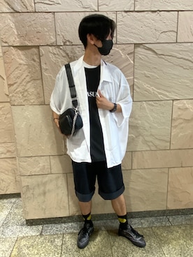 「WHITELAND（ホワイトランド）のアイテム（バッグ）」を使った、佐々木空翔(ササキヒロト)さん（メンズ・175cm）の夏コーディネート