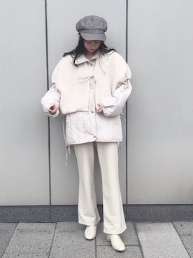 「SLURR（スラ―）のアイテム（ブルゾン）」を使った、˚࿀̊˚さん（レディース・158cm）の秋コーディネート