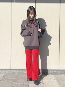 「earth music&ecology（アースミュージックアンドエコロジー）のアイテム」を使った、˚࿀̊˚さん（レディース・158cm）の冬コーディネート