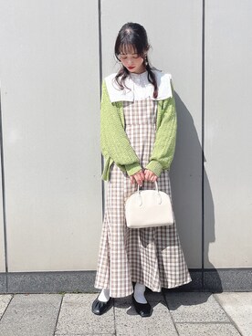 「はじめましてコーデ」｜「アイテム（ワンピース/ドレス）」を使った、˚࿀̊˚さん（レディース・158cm）の春コーディネート