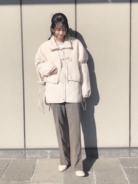 「SLURR（スラ―）のアイテム（ブルゾン）」を使った、˚࿀̊˚さん（レディース・158cm）の冬コーディネート