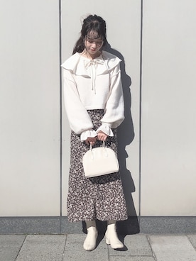 「リアルバイ」｜「アイテム（ブーツ）」を使った、˚࿀̊˚さん（レディース・158cm）の冬コーディネート
