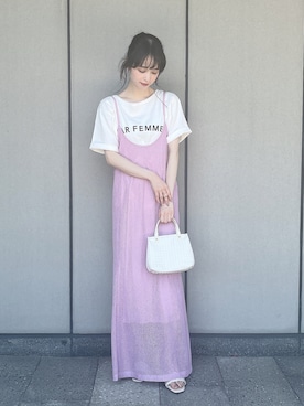 「真夏のアクティブスタイル」｜「アイテム（ワンピース/ドレス）」を使った、˚࿀̊˚さん（レディース・158cm）の夏コーディネート