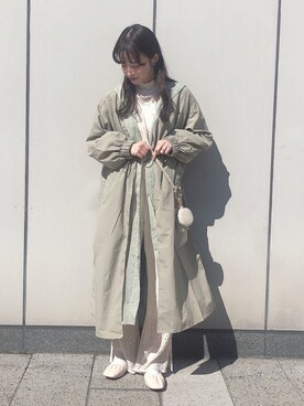 「SLURR（スラ―）のアイテム（その他アウター）」を使った、˚࿀̊˚さん（レディース・158cm）の春コーディネート