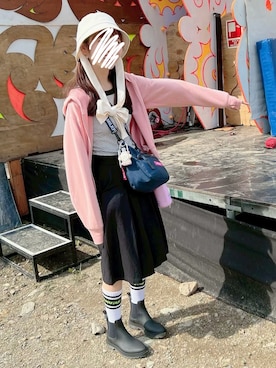 「アイテム（タンクトップ）」を使った、あこさん（レディース・159cm）の秋コーディネート